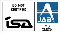 ISO14001認証およびJAB認定マーク